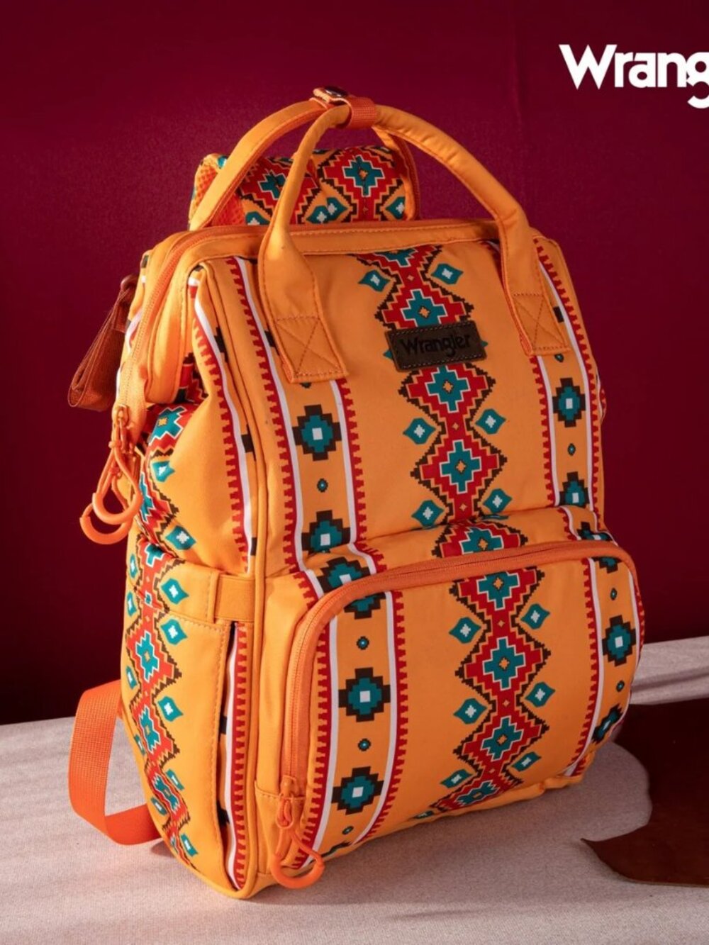 Wrangler Aztec Printed Callie Backpack - Mustard